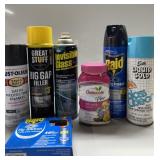 Bug sprays, bug strips, spray paint more