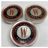 3 tobacco tins (empty)