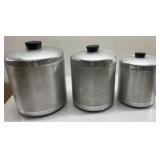 Mid century modern aluminum canisters Mid century modern aluminum canisters