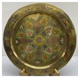 Antique brass painted platter Antique brass painted platter