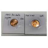 1965 & 1982 UNCIRCULATED pennies 1965 & 1982 UNCIRCULATED pennies