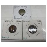 1875, 1907 & 24 Germany coins 1875, 1907 & 24 Germany coins