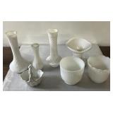 Milk glass & more pieces Milk glass & more pieces