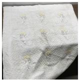 Vintage embroidered baby blanket-41'x51'-has some Vintage embroidered baby blanket-41'x51'-has some