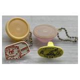 Vintage Wonder Bread & Twinkie rings, tiny Tupper- Vintage Wonder Bread & Twinkie rings, tiny Tupper-