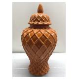 Orange ceramic decorative urn-14' tall Orange ceramic decorative urn-14' tall