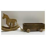 Wood rocking horse & Kraft cheese box Wood rocking horse & Kraft cheese box