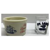 Ship shaving mug & St Louis Rams shot glass Ship shaving mug & St Louis Rams shot glass
