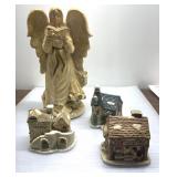 Little houses & angel figure Little houses & angel figure