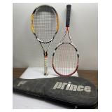 Tennis Rackets and Case Incl. Wilson & Prince Tennis Rackets and Case Incl. Wilson & Prince