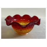 Red & orange glass bowl Red & orange glass bowl