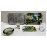 Vintage trivets, ashtray, coin paperweight more Vintage trivets, ashtray, coin paperweight more
