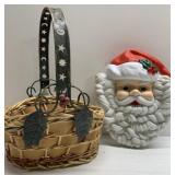 Musical Santa & pretty basket Musical Santa & pretty basket