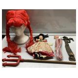 Wig, doll, sealed jump robe & more=head not incl