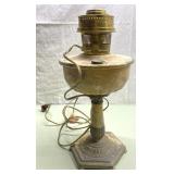 Antique Aladdin oil lamp made into lamp14" tall