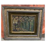 Vintage framed textured paint piece 22x26"