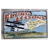 Metal Flying Lessons sign 10" x 16"