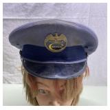 Military hat with drawings on brim-SEE PICS