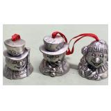 Pewter Christmas bells-about thimble size
