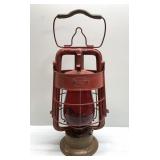 Antique Dietz Brass Bottom & Red Metal and Shade