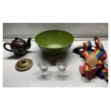 Vintage teapot, suspenders & more