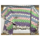 Vintage crotched throw blanket 43 x 43