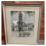 18.5"x21.5" Framed Artwork signed Romano 1943