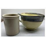 Antique crock & pottery bowl