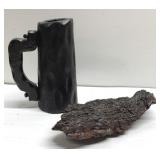 Carved wood mug & more