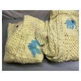2 ADORABLE crocheted baby quilts-matching