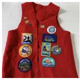 Vest with embroidered patches