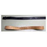 Vintage leather tooled belts