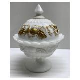 Antique Westmorland milk glass candy dish