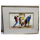 1980s SIGNED Jazz players framed piece