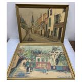 Mid century modern Maurice Utrillo V prints 13x17