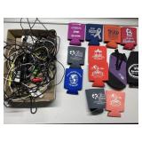 Cell phone charging cords, koozies