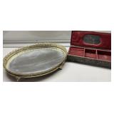 Vintage jewelry box & vanity mirror
