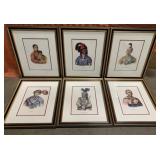 Set of 6 vintage Indian prints 14x17" each