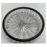 Antique relish plate with silverplate edge