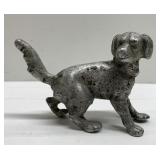 Metal cast dog figurine