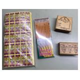 Sealed pencils, giveaway tickets & some rubber