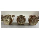 Vintage Frankoma wagon wheel creamer, sugar &