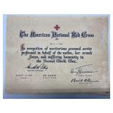 1946 Red Cross certificate for WWII Harry Truman