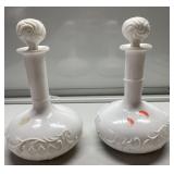 Vintage milk glass decanters