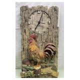 Rooster clock 19.5" tall