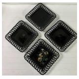 Antique amethyst lace edge plates