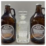 Empty decanter & jugs