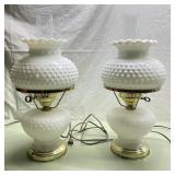 Mid century modern hobnail lamps