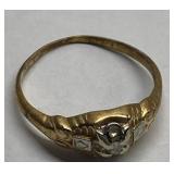 14k Gold Ring with Diamond- 1.19 Grams(Small)