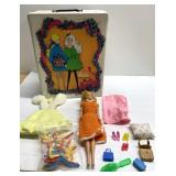 Vintage Barbie Trunk, dolls, accessories